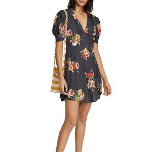 Free People Dress, Garden Floral Mini Dress V Neck OB998041 Size 8